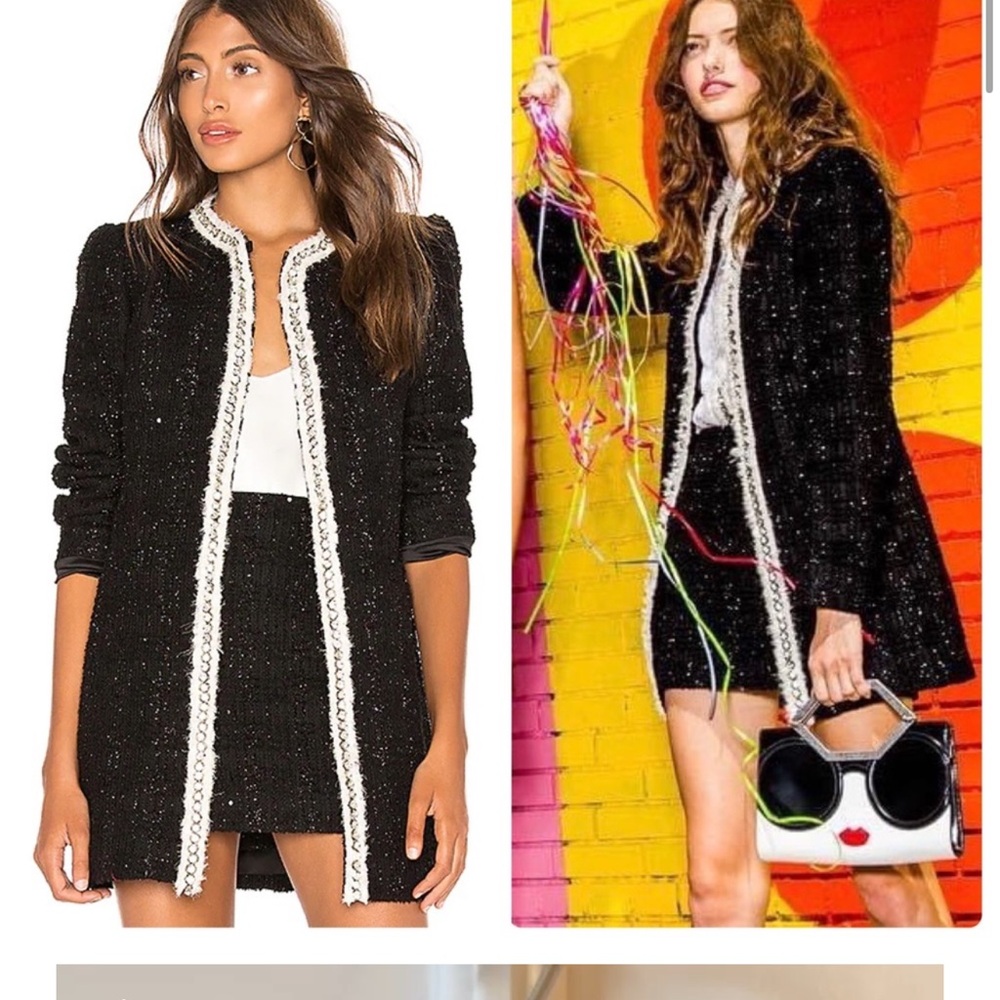 Alice + Olivia Yellow and Black Asymmetrical Skirt